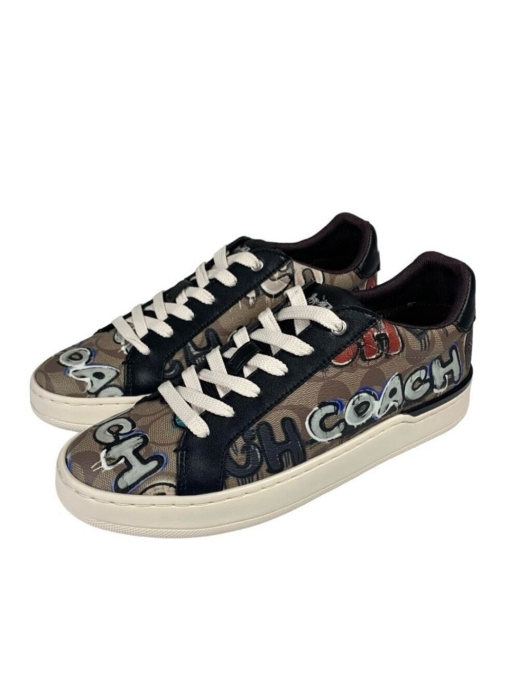 NWT Coach X Clip Mint + Serf Sneakers Sz.9 Low Top Signature Khaki Multi Canvas